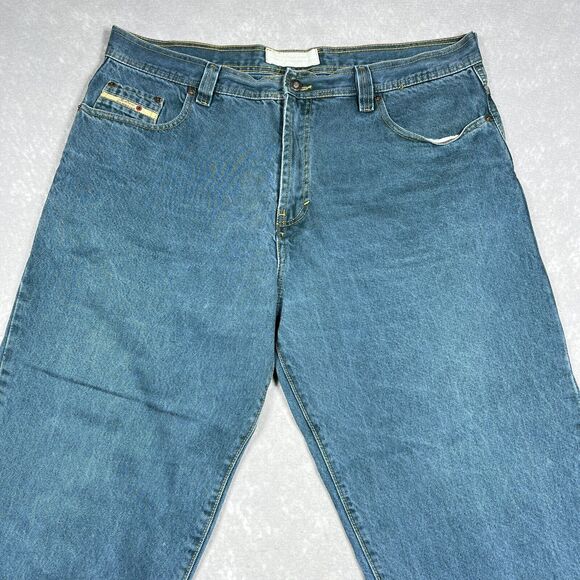 Diesel Basic Jeans Saddle Denim Men’s 36X27 Green Denim Straight Fit Raw Hem - Picture 3 of 14